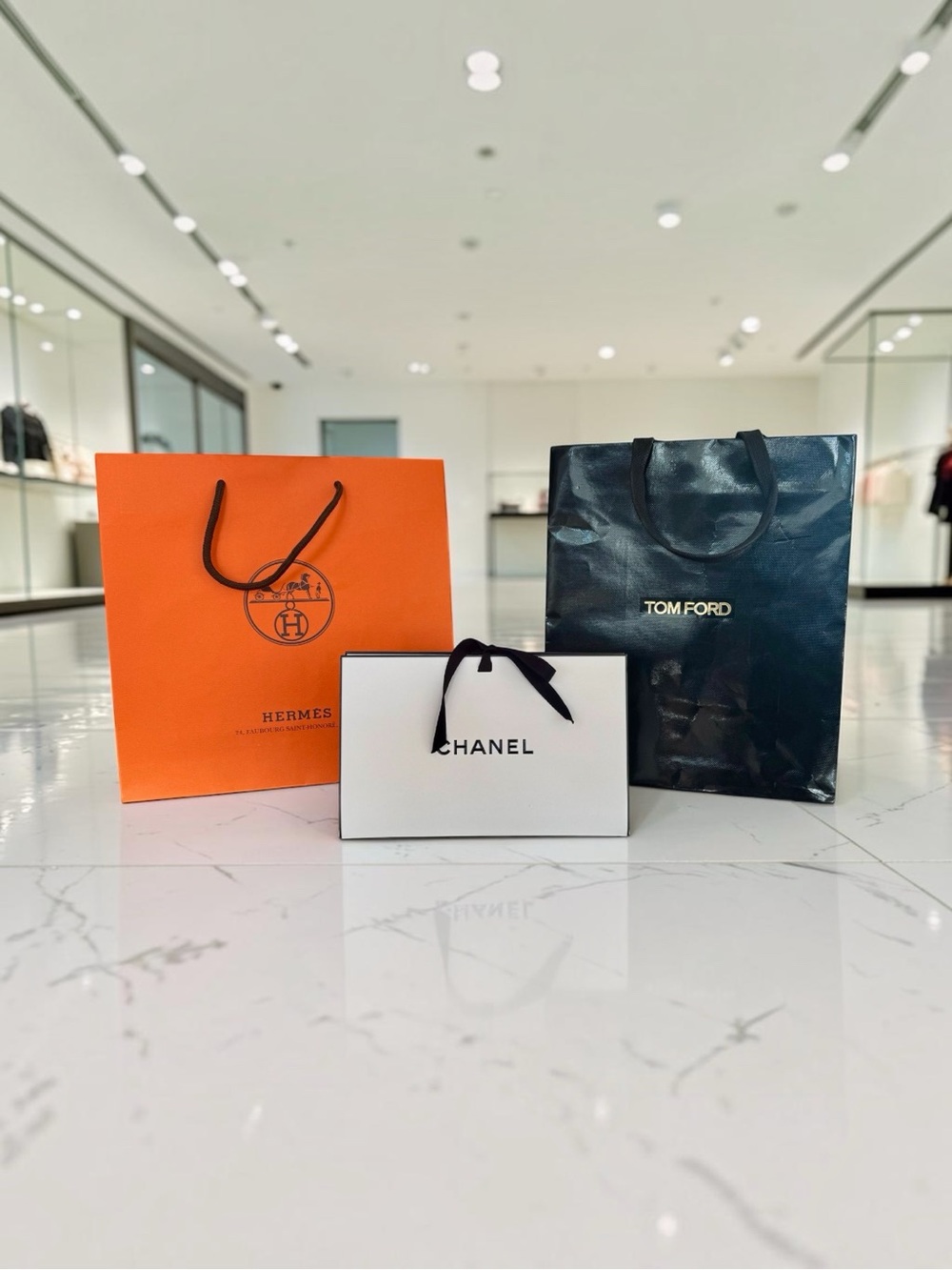 Set of Three Designer Shopping Bags